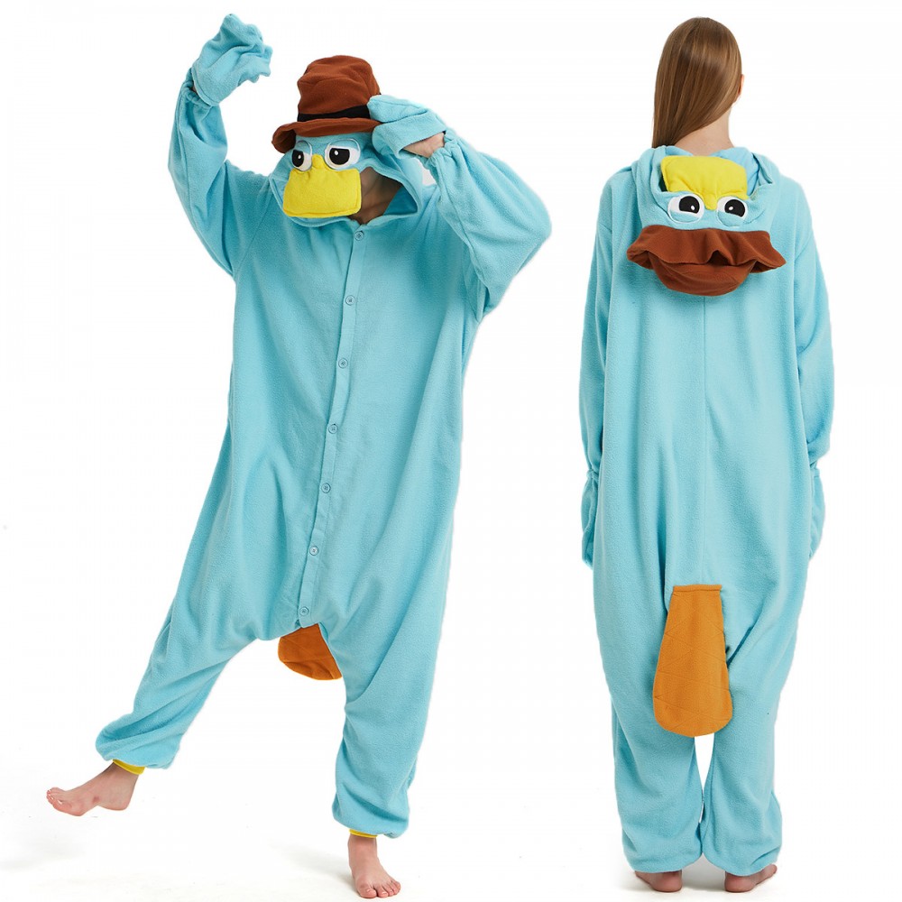 Platypus Onesie Pajamas for Adult & Teens Animal Onesies - Luckyonesie.com